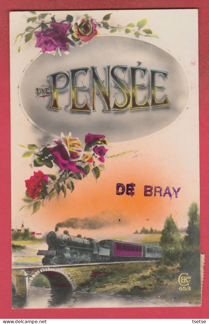 Bray ... Une Pensée ... Jolie Carte Fantaisie - 1934 ( Voir Verso ) - Binche