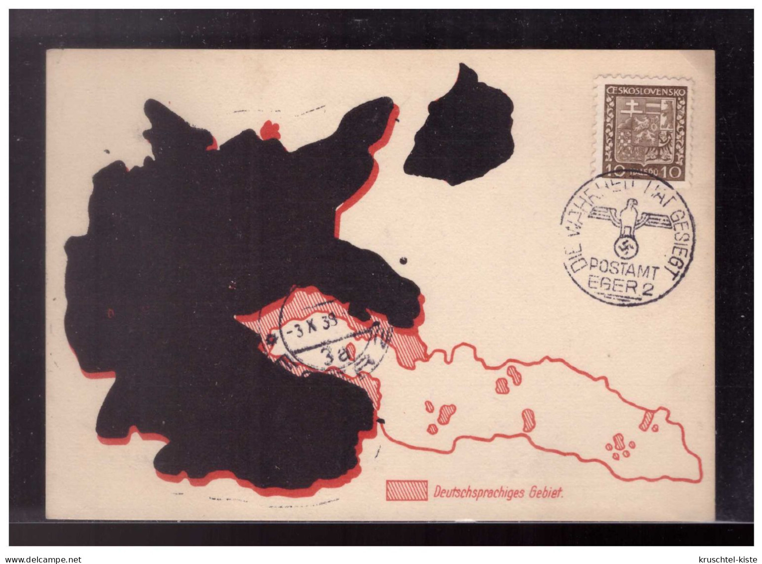 DT-Reich (023483) Propaganda Ak Befreiung Sudetenland M Befreiungsstempel Eger, Die Wahrheit Hat Gesiegt Postamt Eger 2 - Sudetes