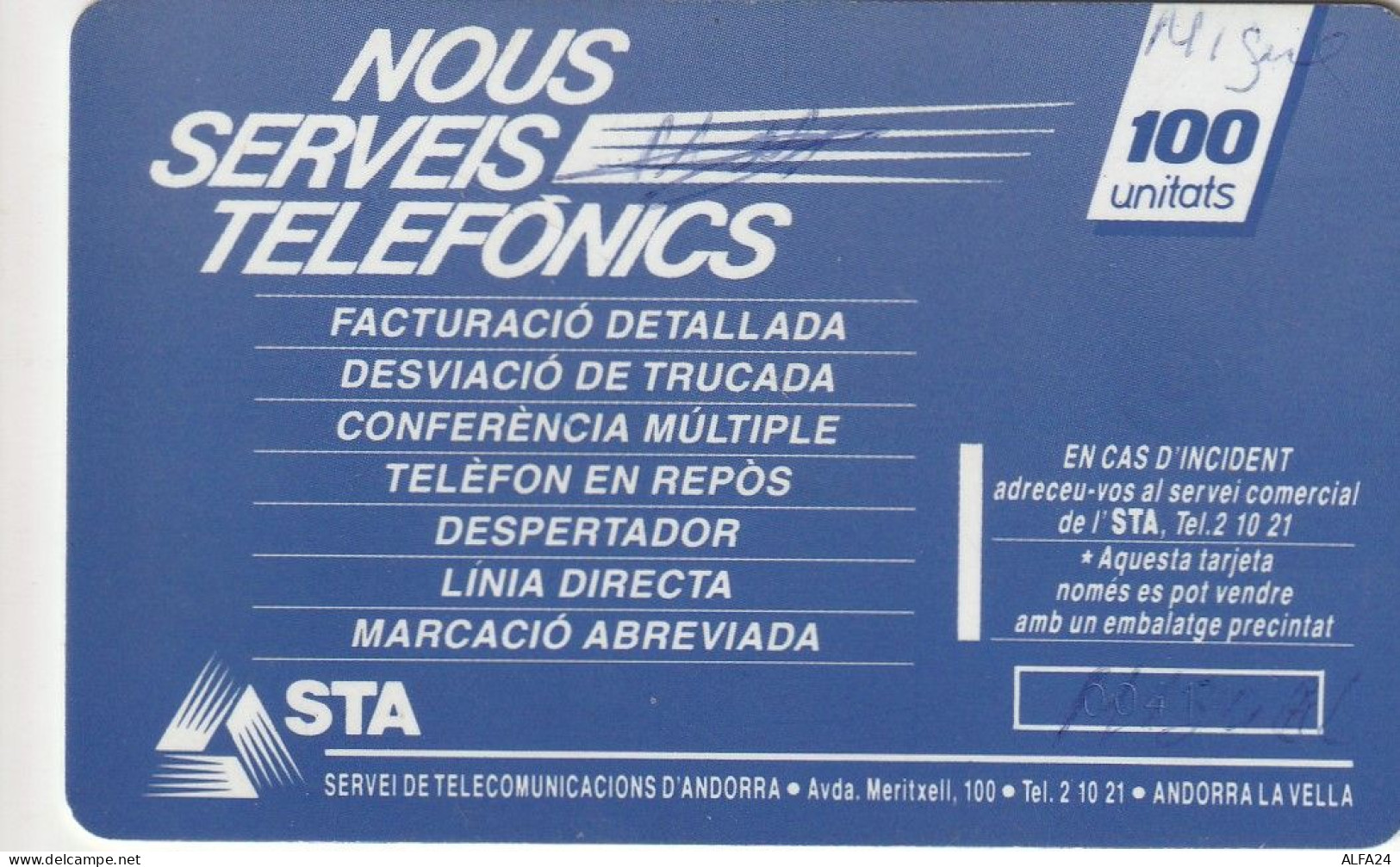 PHONE CARD ANDORRA (E91.11.5 - Andorra