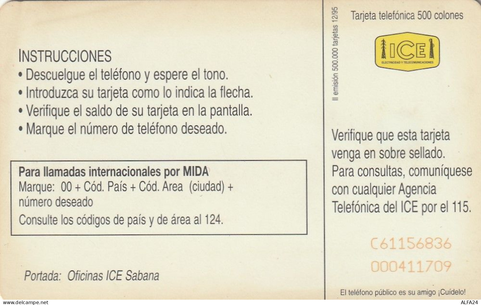 PHONE CARD COSTA RICA (E90.21.6 - Costa Rica