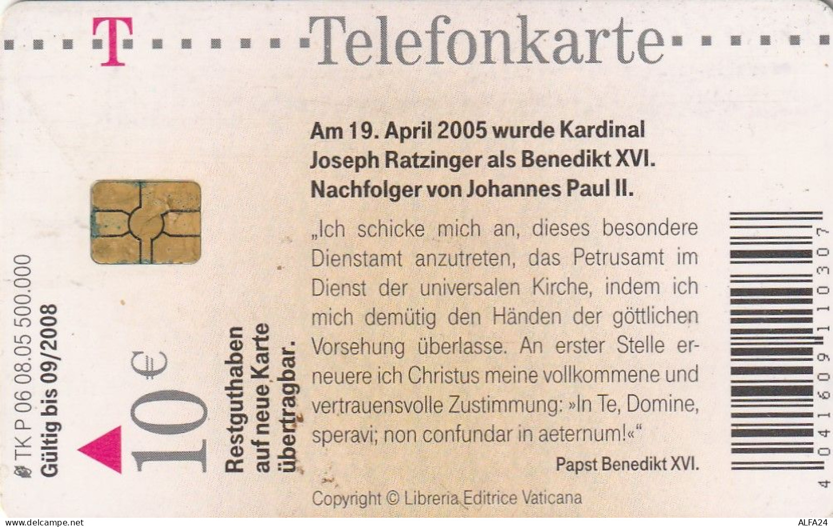 PHONE CARD GERMANIA SERIE P TIR 500000 (E85.48.1 - P & PD-Reeksen : Loket Van D. Telekom