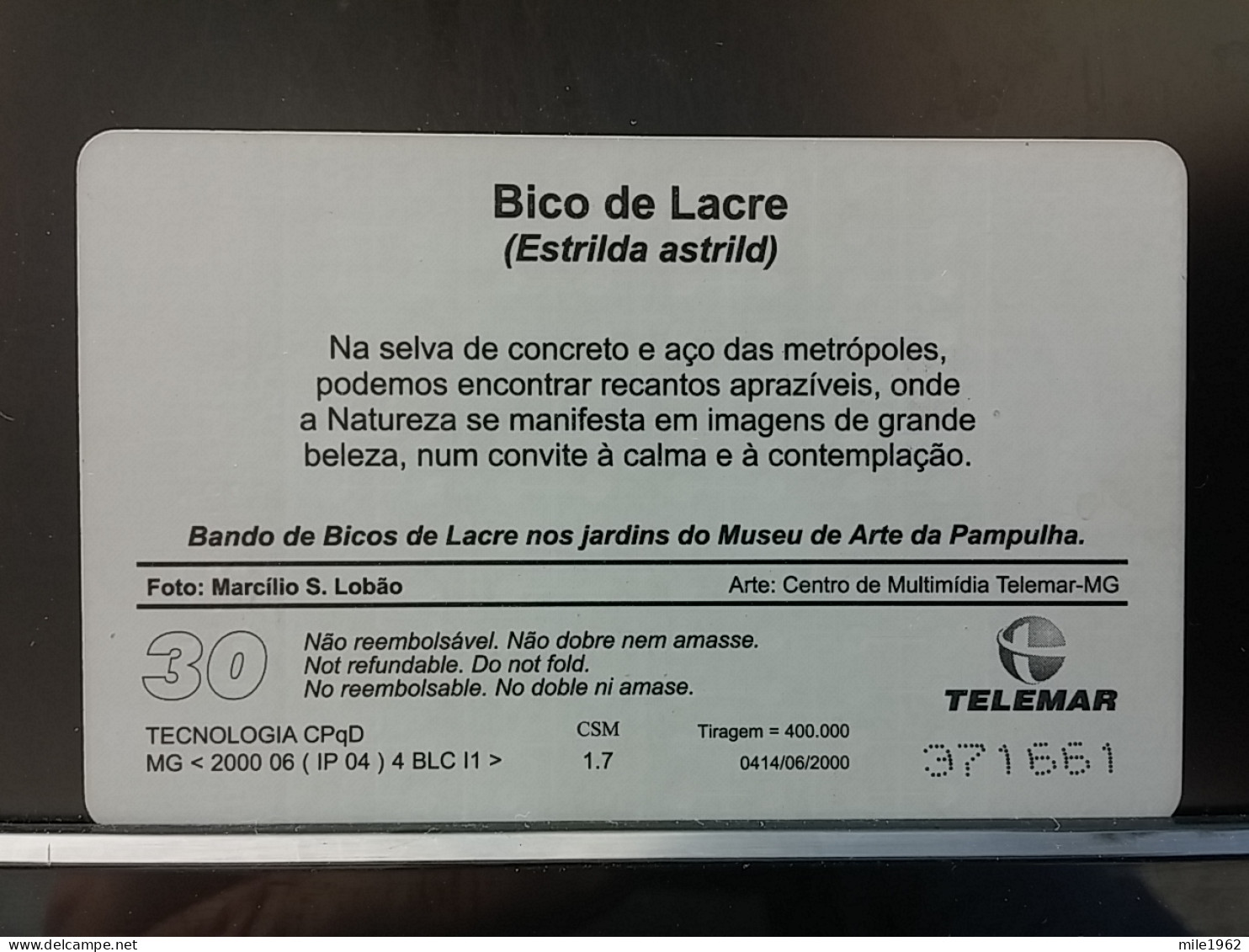 T-288 - BRASIL , BRAZIL TELECARD, PHONECARD, BIRD, OISEAU, - Brésil