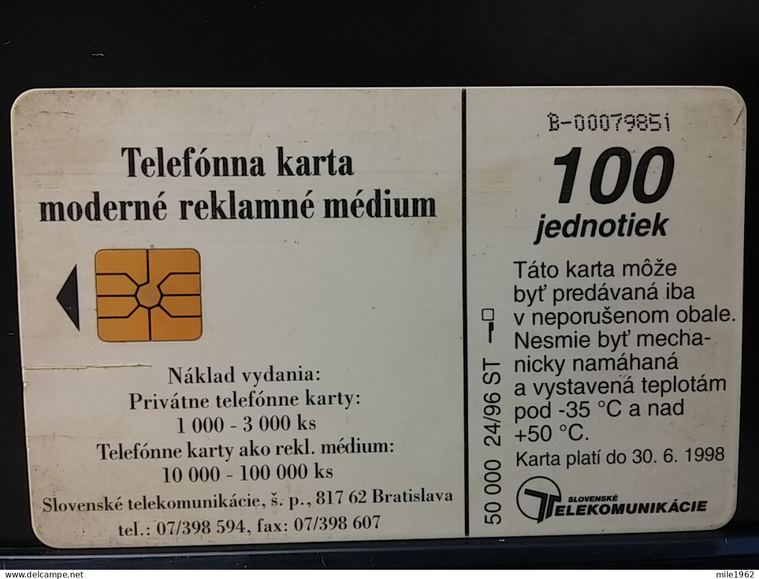 T-289 - SLOVAKIA TELECARD, PHONECARD, BIRD, OISEAU, STORK, CIGOGNE - Slovakia