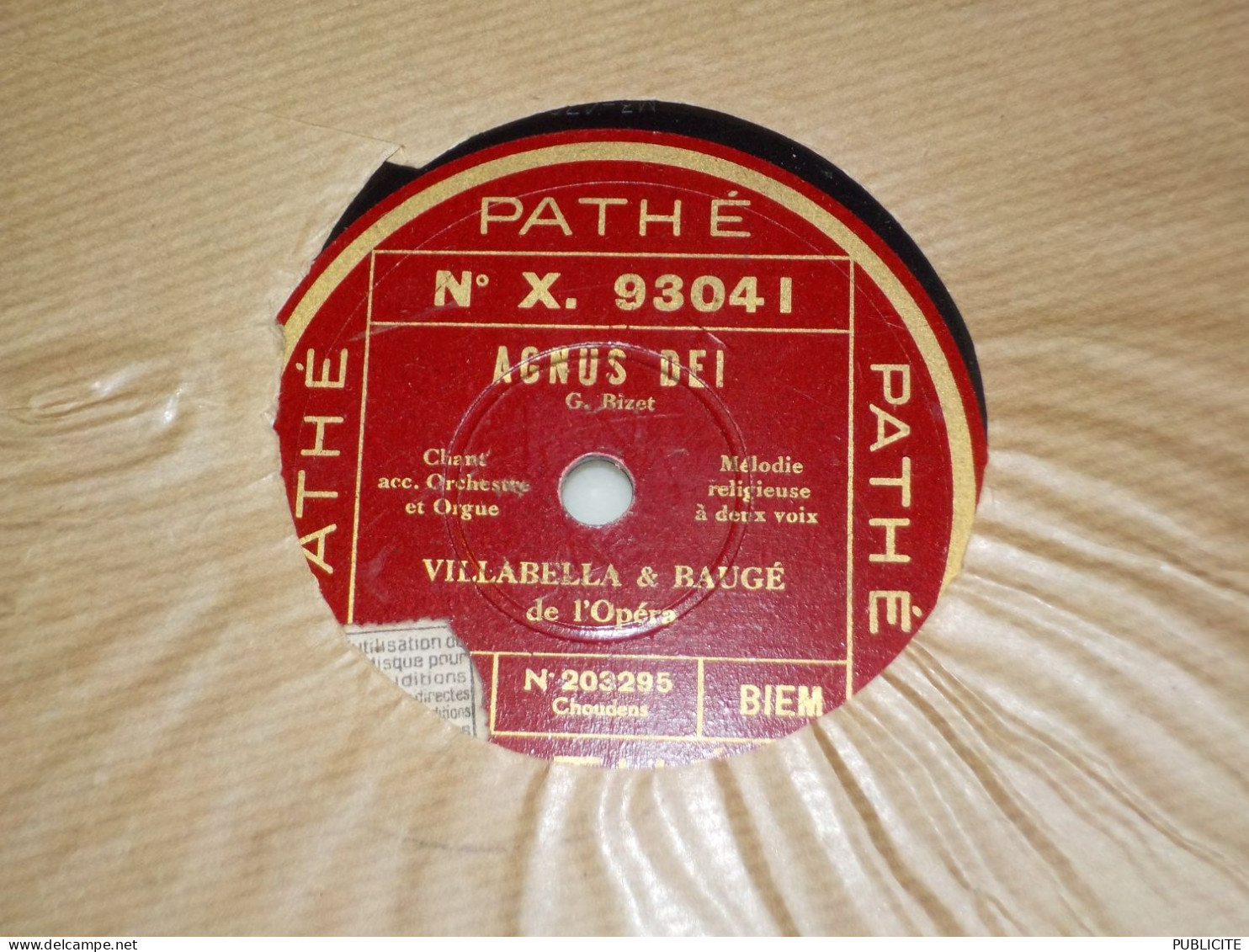 DISQUE 78 TOURS TENOR VILLABELLA 1933 - 78 Rpm - Schellackplatten