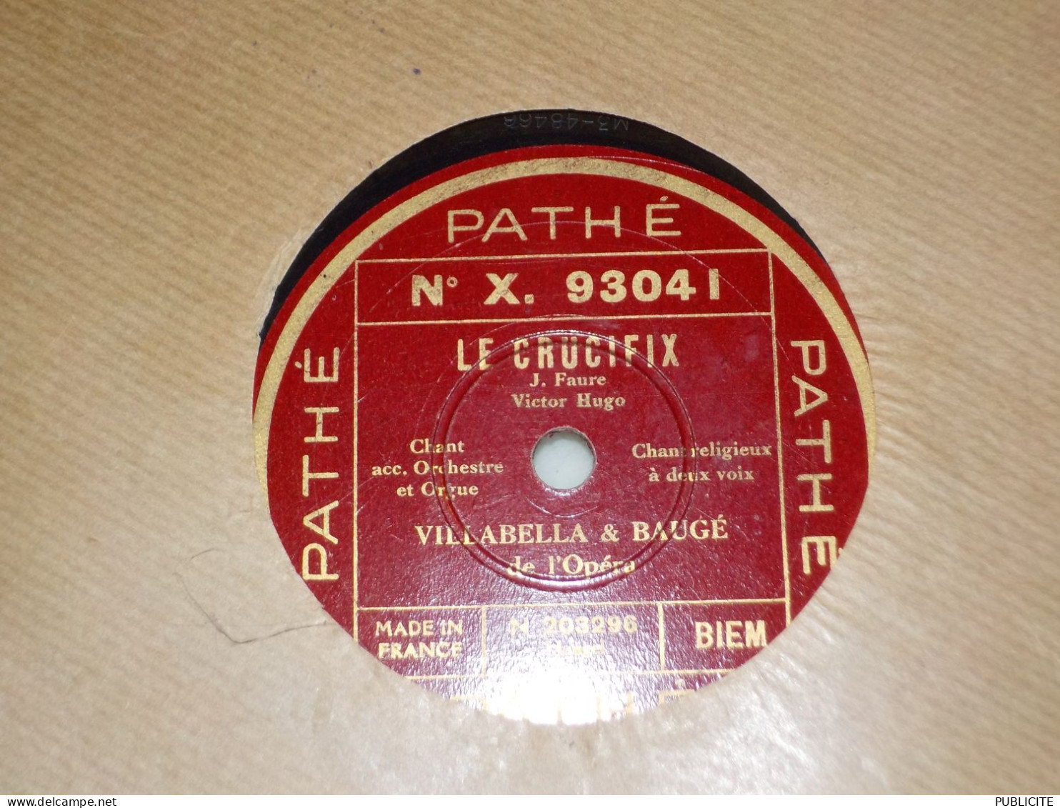 DISQUE 78 TOURS TENOR VILLABELLA 1933 - 78 Rpm - Schellackplatten