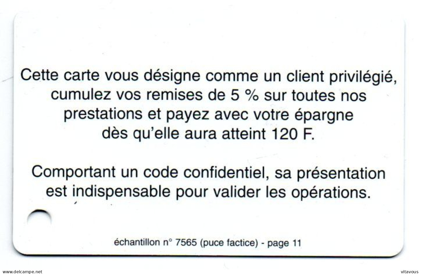 Piène Monnaie Argent  Carte Fidélité FRANCE  NBS   Card Karte (R 804) - Cartes De Salon Et Démonstration