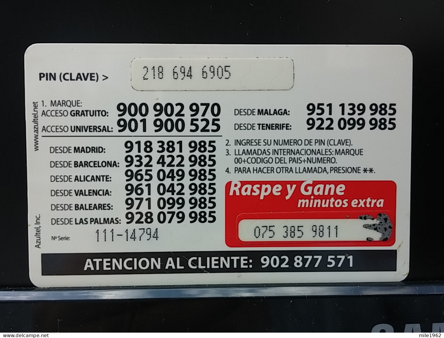 T-293 - SPAIN TELECARD, PHONECARD,  - Andere & Zonder Classificatie