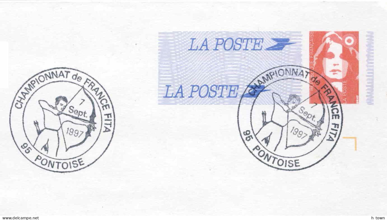 953  Tir à L'arc: Oblitération Temporaire Pontoise, 1997 - Archery Pictorial Cancel From France - Tir à L'Arc