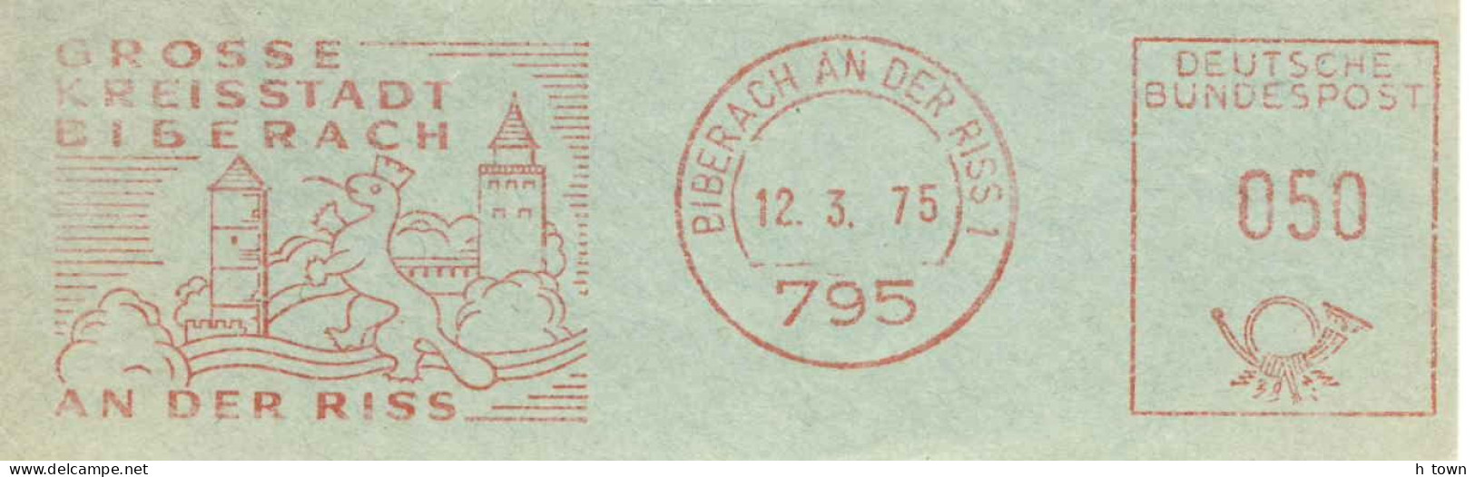 954  Castor: Ema D'Allemagne, 1975 - Beaver Meter Stamp From Biberach, Germany - Rodents