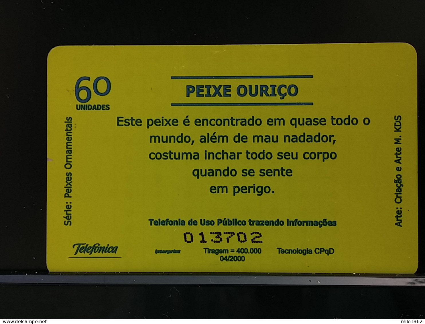 T-301 - BRASIL , BRAZIL TELECARD, PHONECARD, FISH, POISON - Brésil