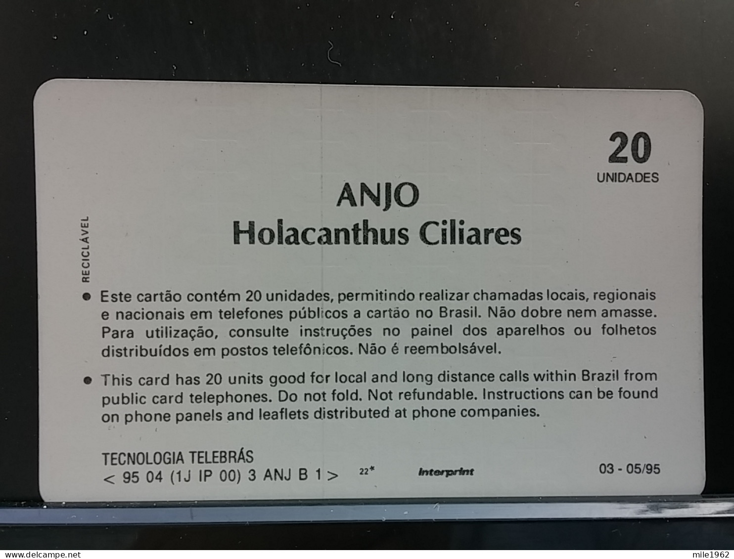 T-303 - BRASIL , BRAZIL TELECARD, PHONECARD, FISH, POISON - Brésil