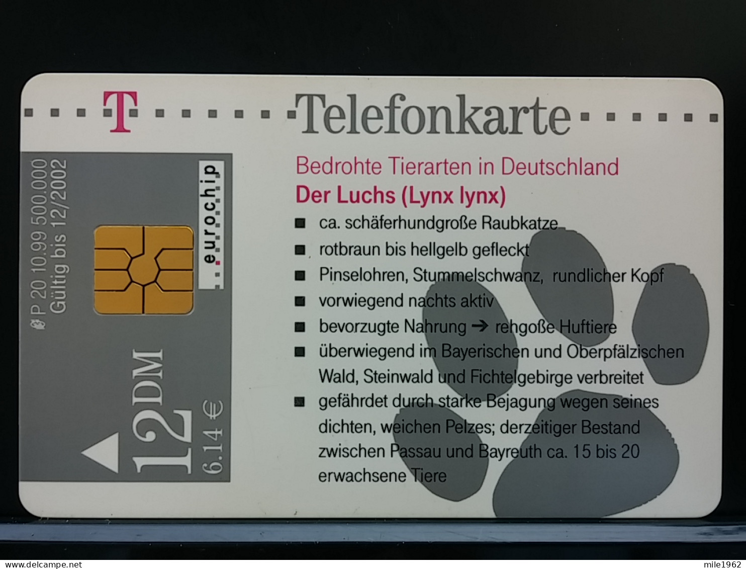 T-306 - GERMANY TELECARD, PHONECARD, ANIMAL, DER LUCHS, LUNX - Sonstige & Ohne Zuordnung