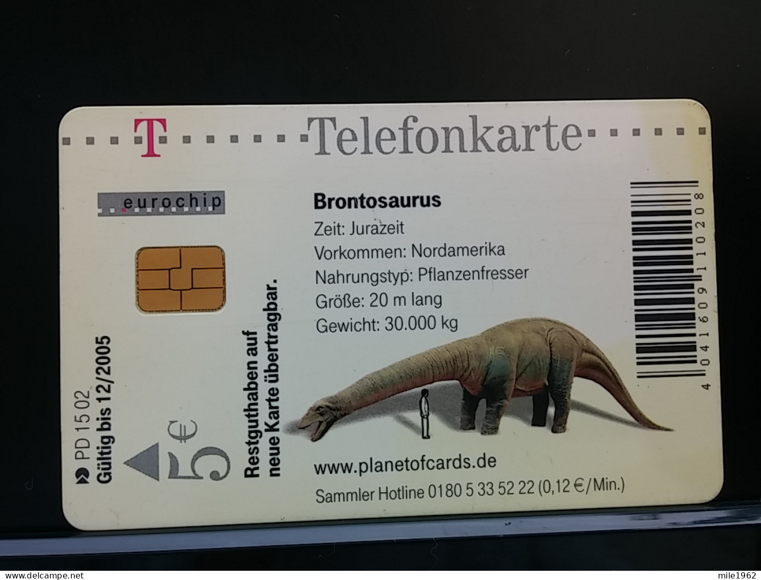 T-306 - GERMANY TELECARD, PHONECARD, ANIMAL, DINOSAURUS, BRONTOSAURUS - Otros & Sin Clasificación