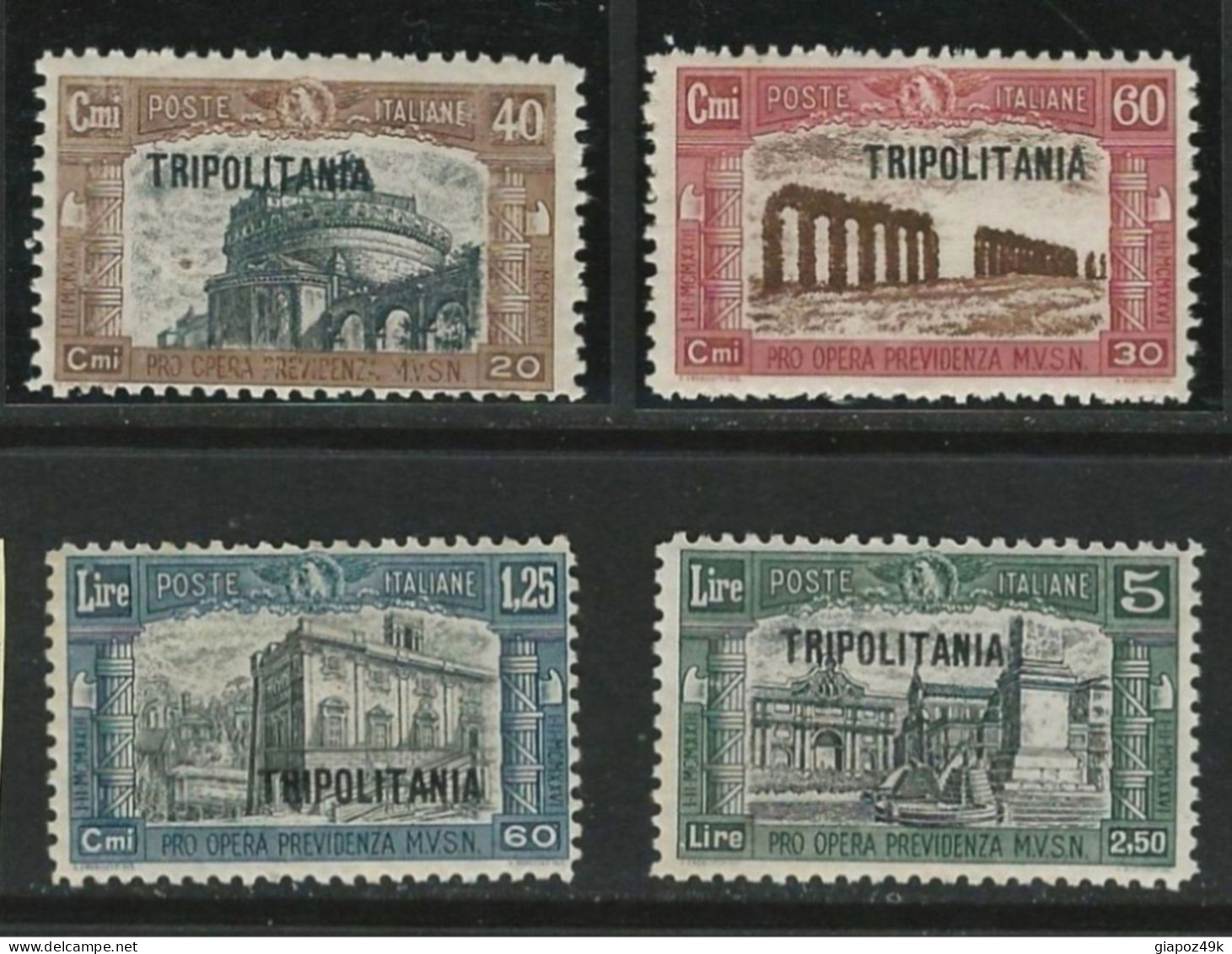 ● TRIPOLITANIA 1927 ֍ MILIZIA I ֍ N.° 39 / 42 Nuovi ** / * ● Serie Completa ● Cat. 40 € ️● Lotto N. 1965 ️● - Tripolitaine