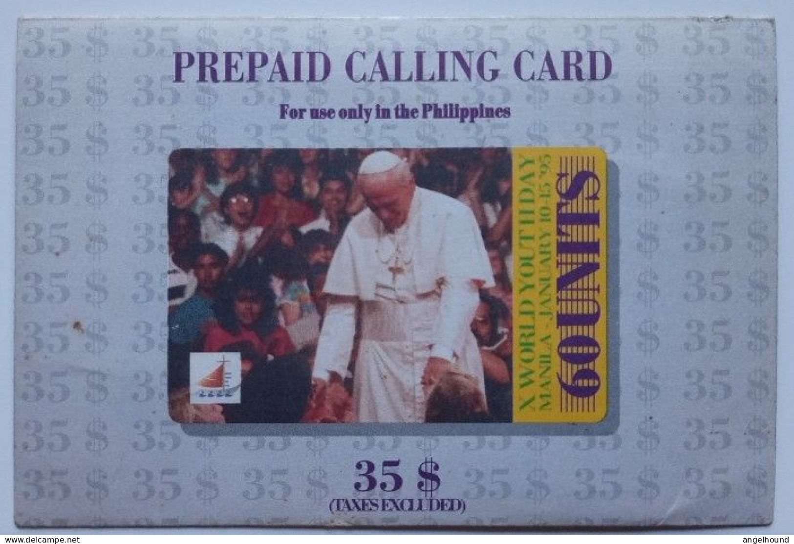 Philippines PLDT / Telecom Italia 60 Units $35  Prepaid MINT - Pope John Paul II, World Youth Day 1995 - Philippinen