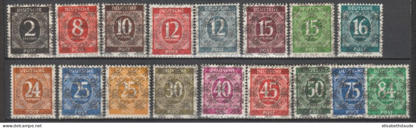 ALLEMAGNE BIZONE - SERIE COMPLETE RARE YVERT N°20A/20S I ** MNH - COTE = 900 EUR. - SIGNES ! - Nuovi