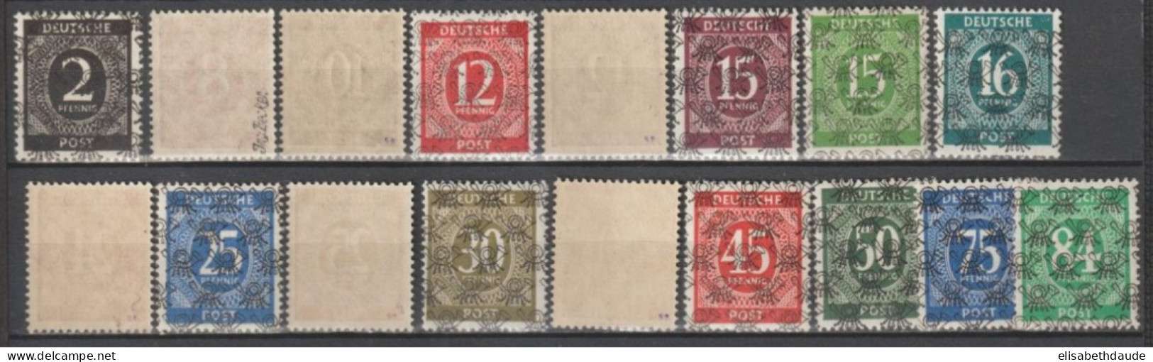 ALLEMAGNE BIZONE - SERIE COMPLETE RARE YVERT N°20A/20S I ** MNH - COTE = 900 EUR. - SIGNES ! - Neufs