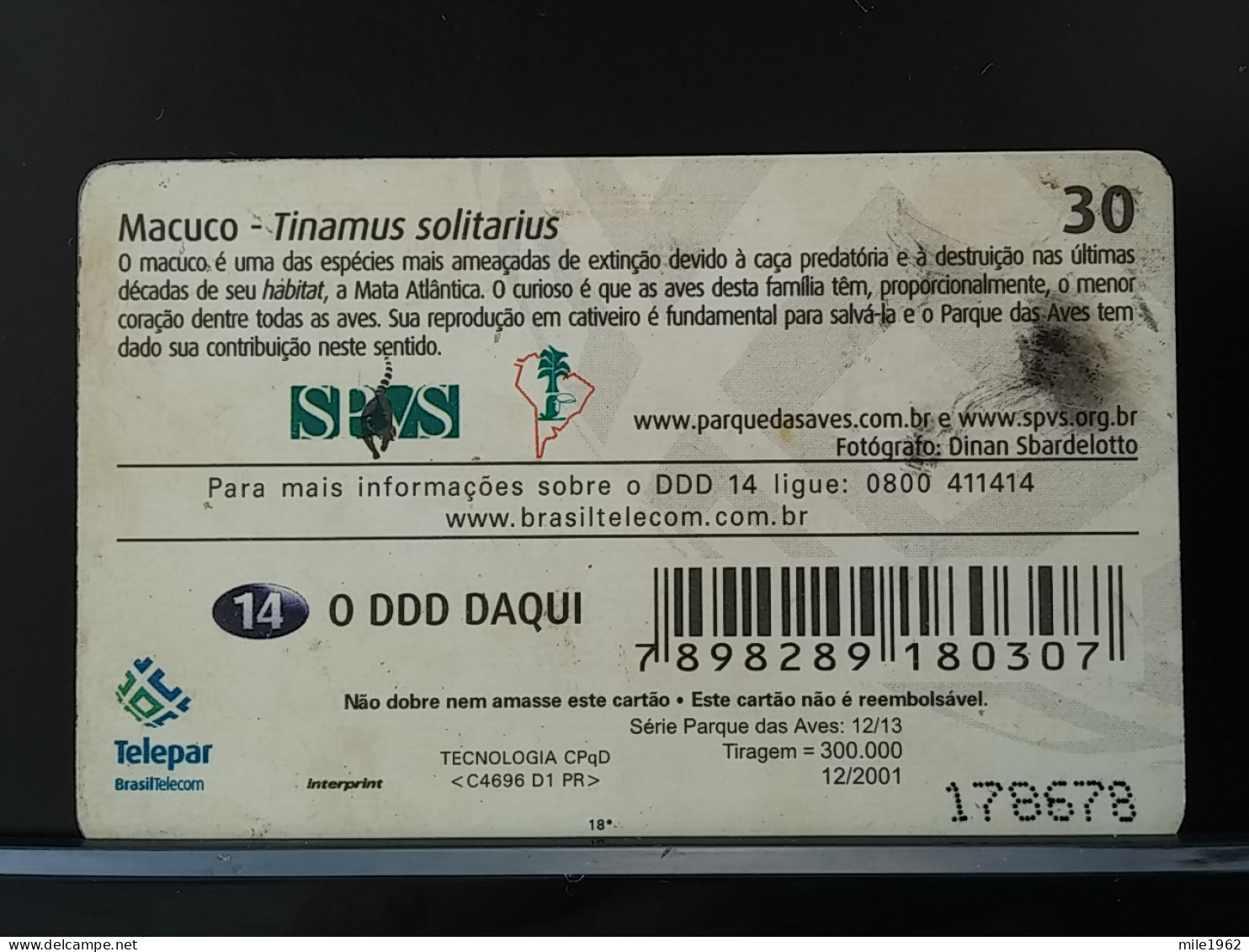 T-315 - BRASIL , BRAZIL TELECARD, PHONECARD, BIRD, OISEAU - Brésil