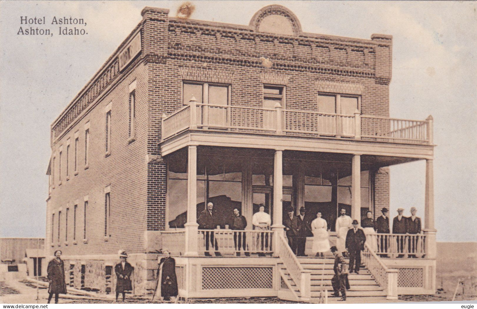 2797/ Ashton, Idaho, Hotel Ashton, Veel Mensen, 1910 - Otros & Sin Clasificación