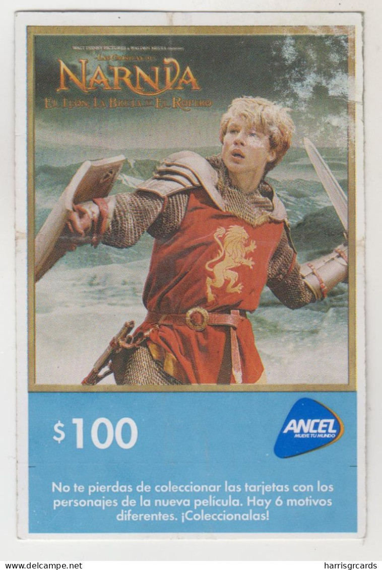 URUGUAY - Narnia Peter Pevensie , 100 $ , ANCEL Maxi GSM Refill Card, Used - Uruguay