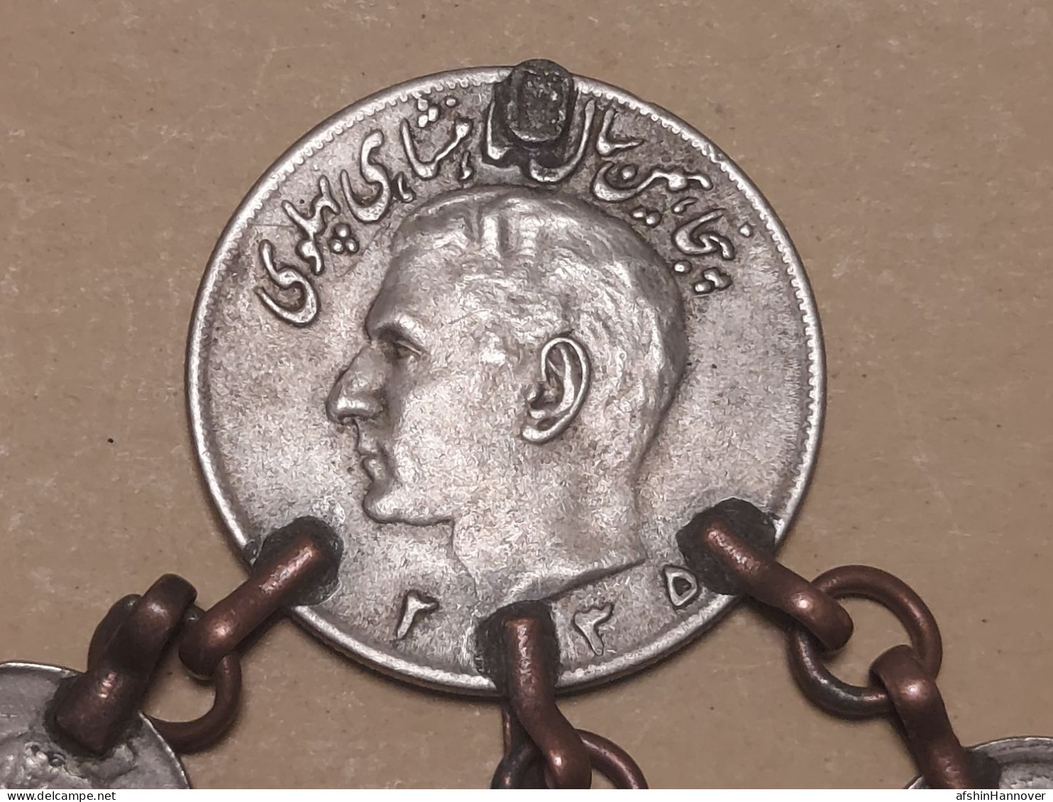 Iran  Pahlavi آویز زیبای لباس سنتی با سکه های پهلوی  Beautiful Traditional Dress Pendant With Pahlavi Coins - Iran