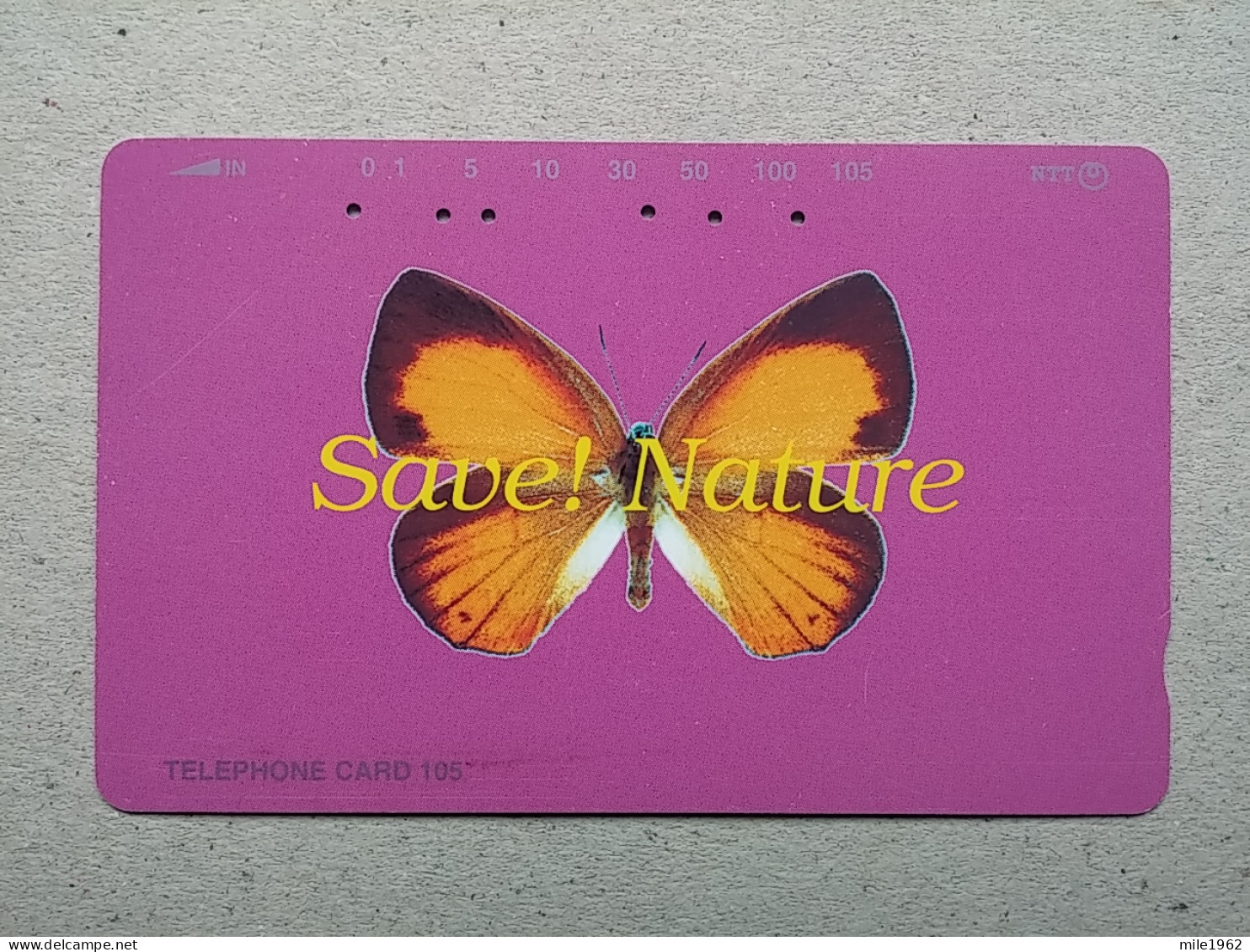 T-325 - JAPAN, TELECARD, PHONECARD, NTT 411-220. BUTTERFLY. PAPPILON - Papillons