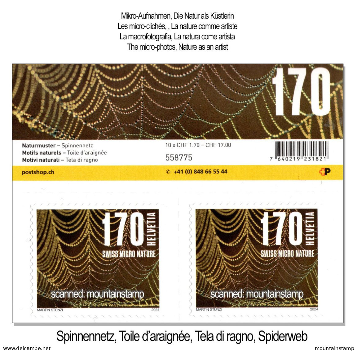 Switzerland 2024 Naturmuster Motifs Naturels Motivi Naturali Natural Patterns Spinne Arachnida Araignée Spider Ragno - Nuovi