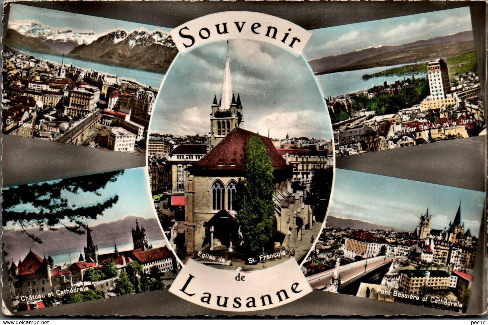 N°120863 -cpsm Souvenir De Lausanne - Saluti Da.../ Gruss Aus...