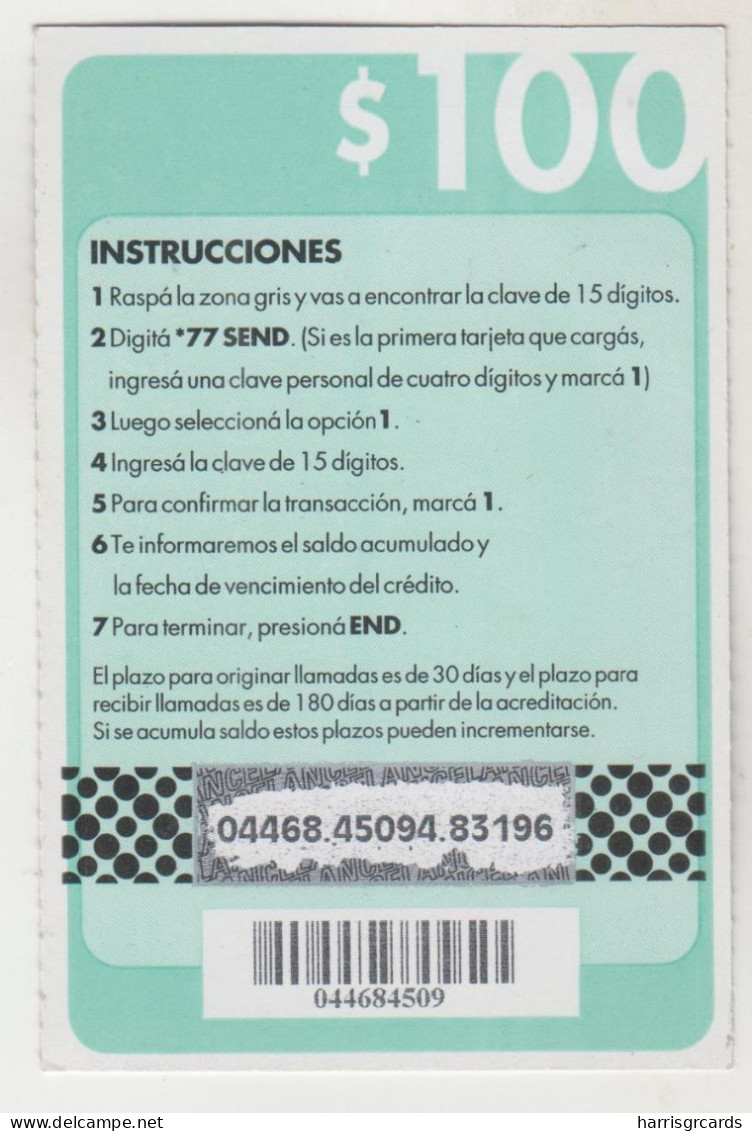 URUGUAY - Con Esta Tarjeta Recibís Llamadas Por 6 Meses , 100 $ , ANCEL Maxi GSM Refill Card, Used - Uruguay