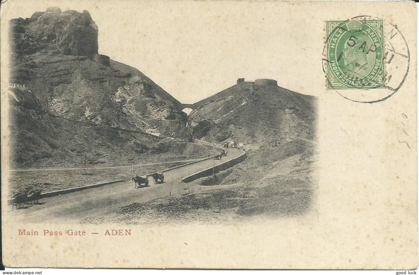 ADEN CARTE 1/2 ANNA POUR BREST ( FINISTERE ) DE 1911 LETTRE COVER - Aden (1854-1963)
