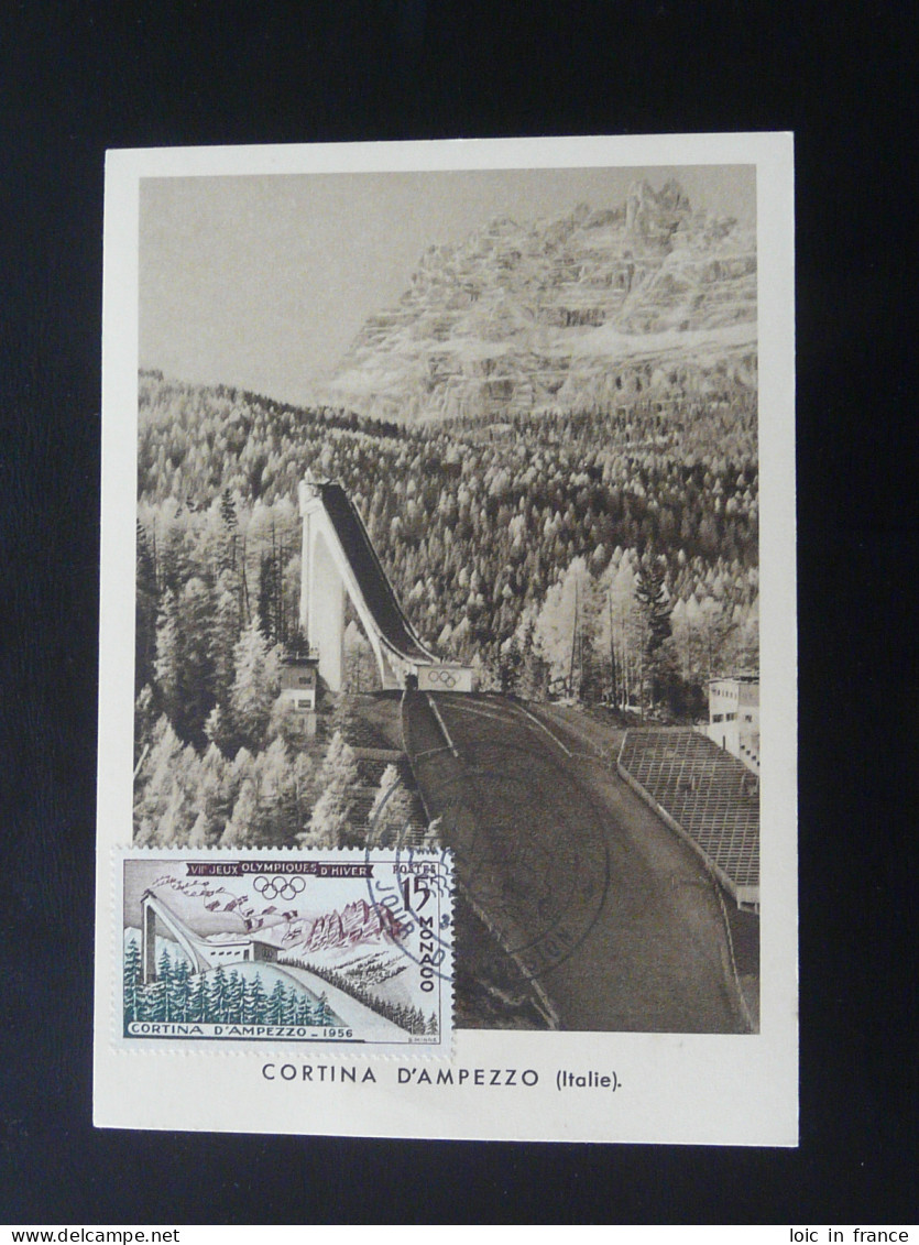 Carte Maximum Card Jeux Olympiques Cortina D'Ampezzo Olympic Games Monaco 1956 - Winter 1956: Cortina D'Ampezzo