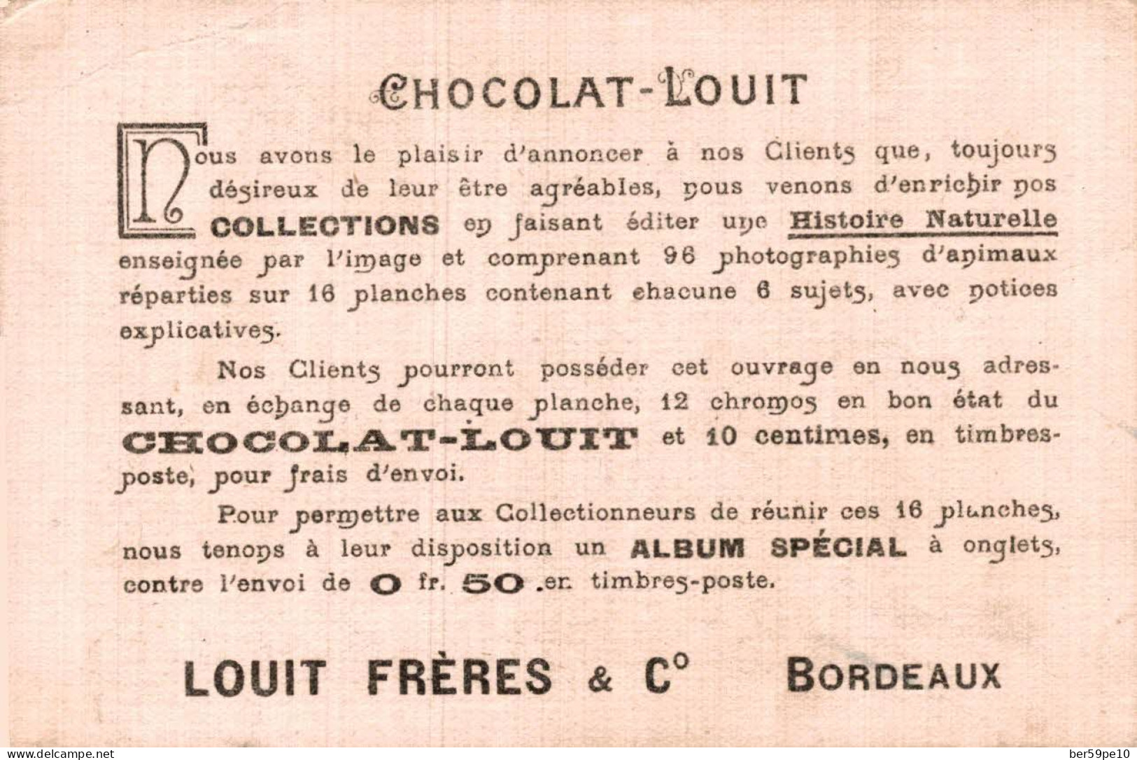 CHROMO CHOCOLAT LOUIT DRESSAGE - Louit