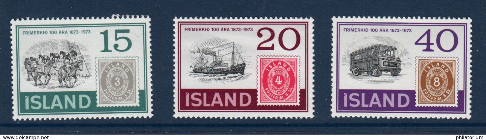 Islande, Island, **, Yv 427, 428, 429, Mi 474, 475, 476, - Unused Stamps