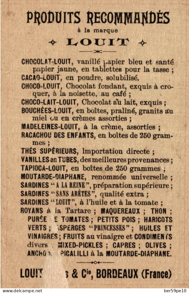 CHROMO CHOCOLAT LOUIT MILITAIRE CORPS DE GARDE - Louit