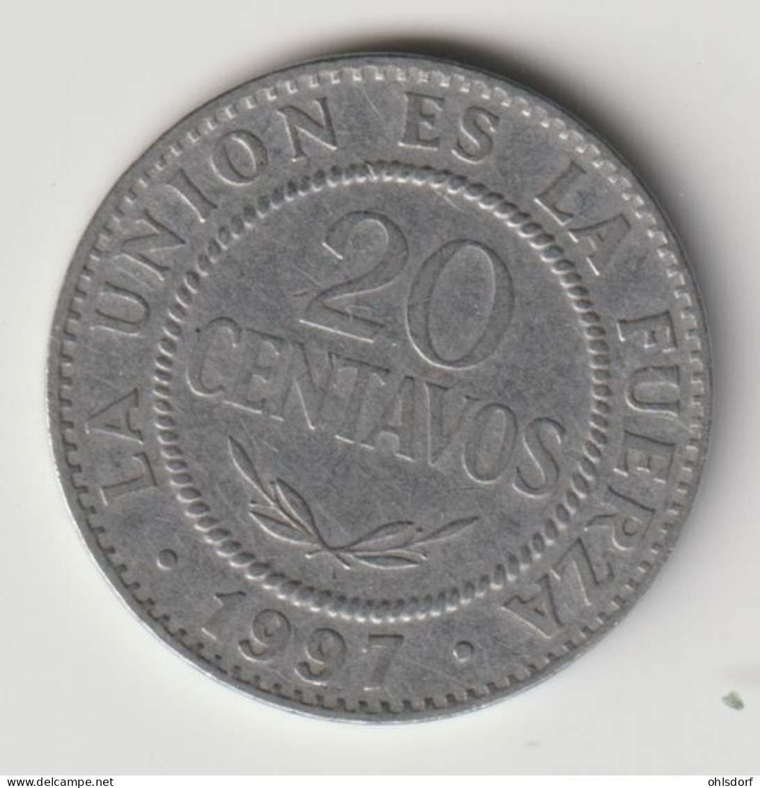 BOLIVIA 1997: 20 Centavos, KM 203 - Bolivie