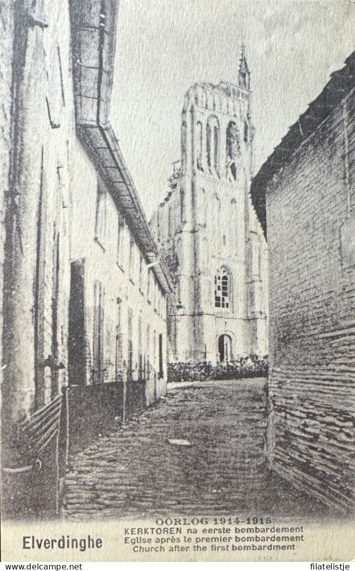 Elverdinge De Kerk Na Eerste Bombardement 14 - 18 - Ieper