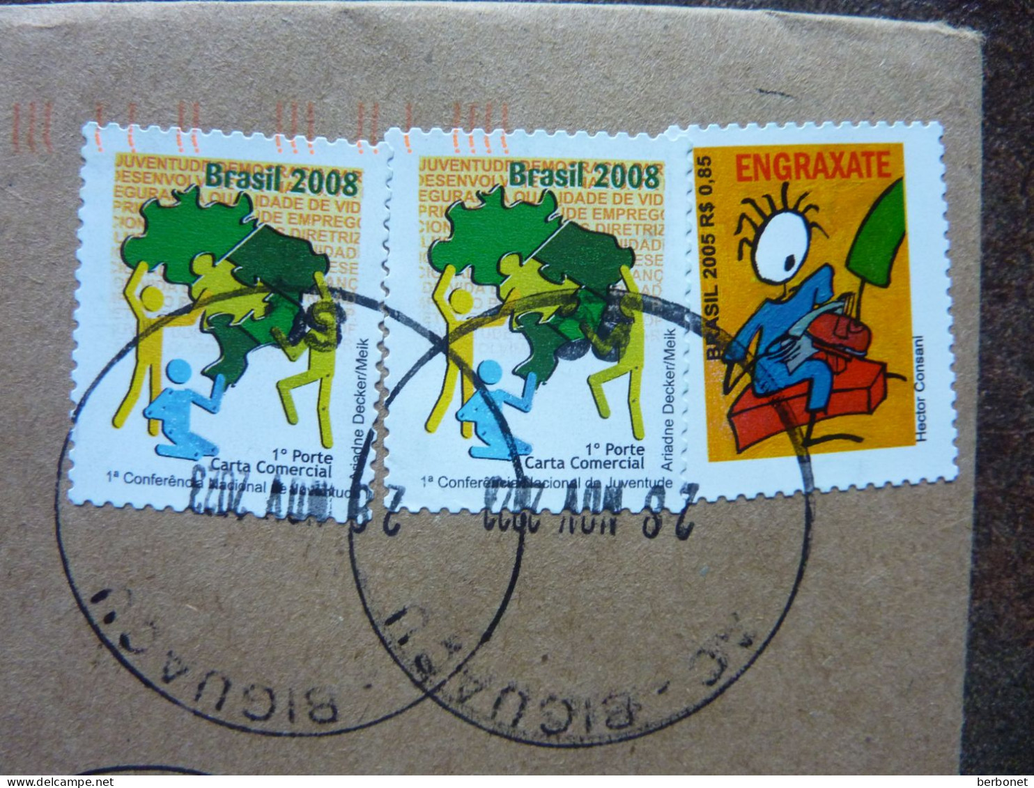2005/2008   3 Stamps On A Letter Used - Used Stamps