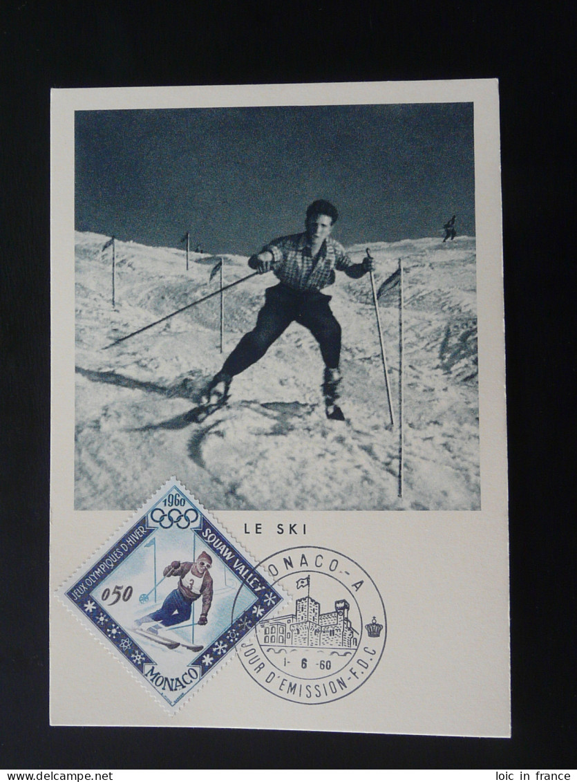 Carte Maximum Card Ski Jeux Olympiques Squaw Valley Olympic Games Monaco 1960 - Hiver 1960: Squaw Valley