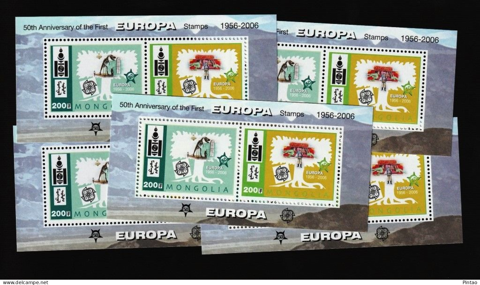 SSCF136v5r- MONGÓLIA 2006- 50ºANIV. SELOS EUROPA- MNH_ X5 - Mongolie