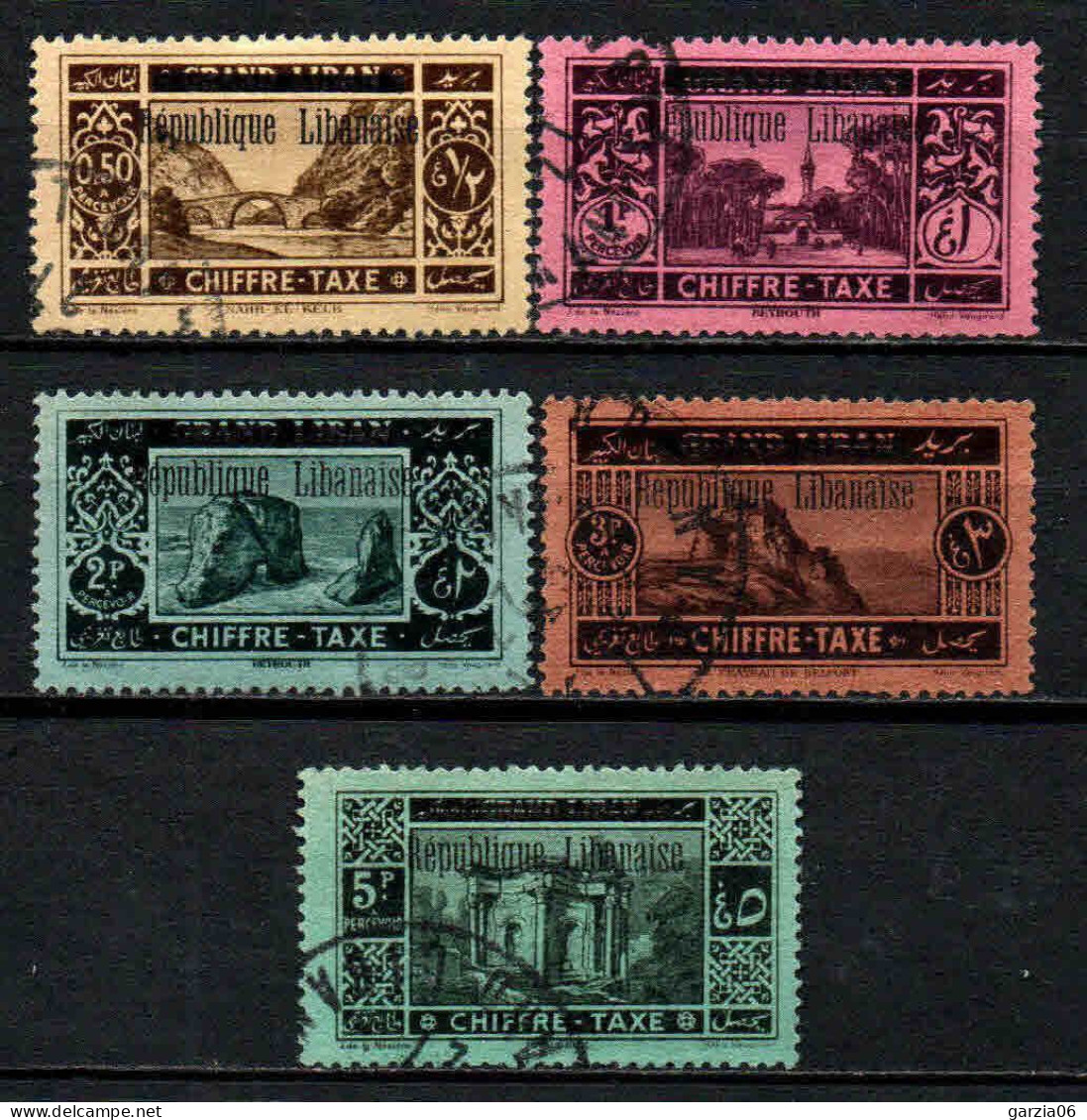 Grand Liban - 1927 - Tb Taxe 16 à 20  - Oblit - Used - Strafport