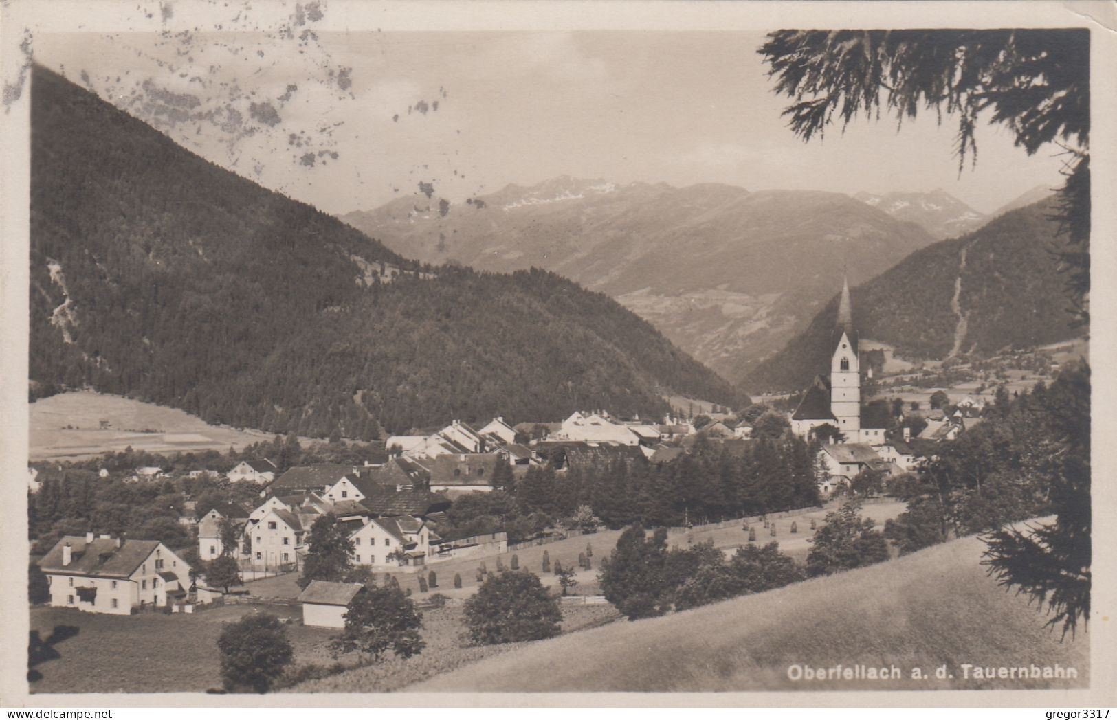 E1245) OBERVELLACH An Der Tauernbahn - Häuser Details Kirche - Tolle Alte FOTO AK 1929 - Obervellach