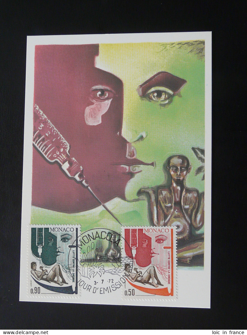 Carte Maximum Card Lutte Contre La Drogue Anti Drugs Monaco 1972 - Drugs