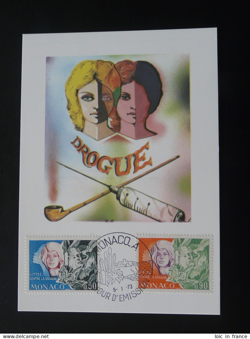 Carte Maximum Card Lutte Contre La Drogue Anti Drugs Monaco 1973 - Drugs