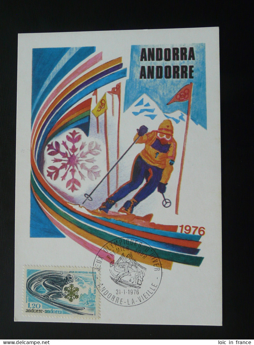 Carte Maximum Card Jeux Olympiques Innsbruck Olympic Games Andorre 1976 - Hiver 1976: Innsbruck