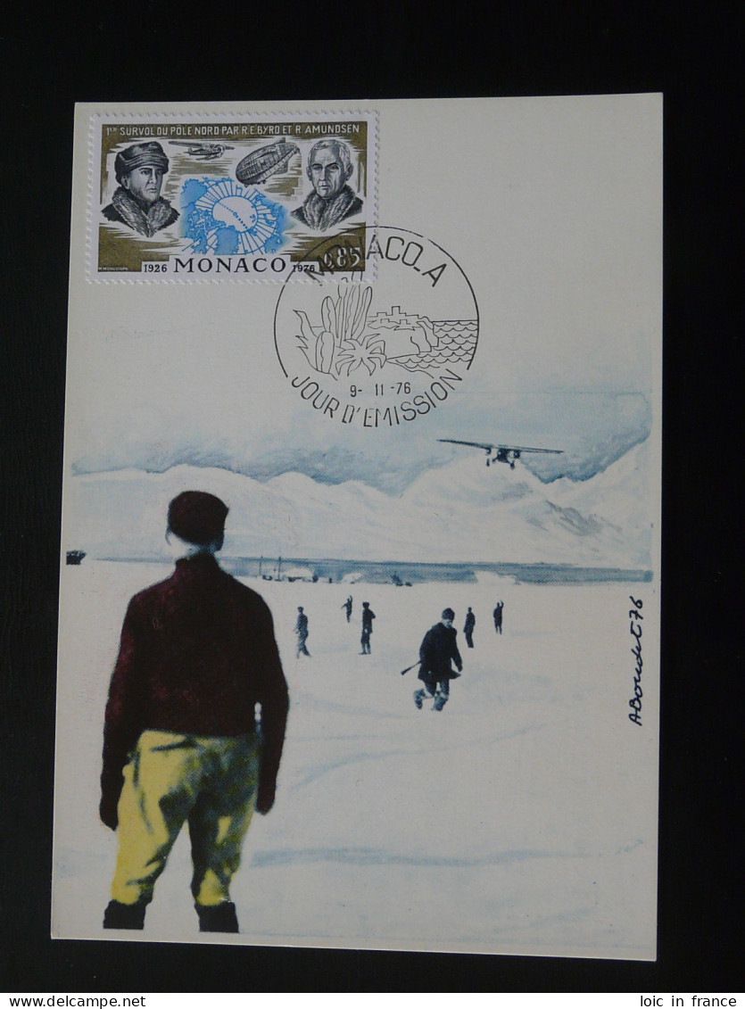 Carte Maximum Card Explorateurs Polar Explorer Byrd & Amundsen Monaco 1976 - Explorateurs & Célébrités Polaires