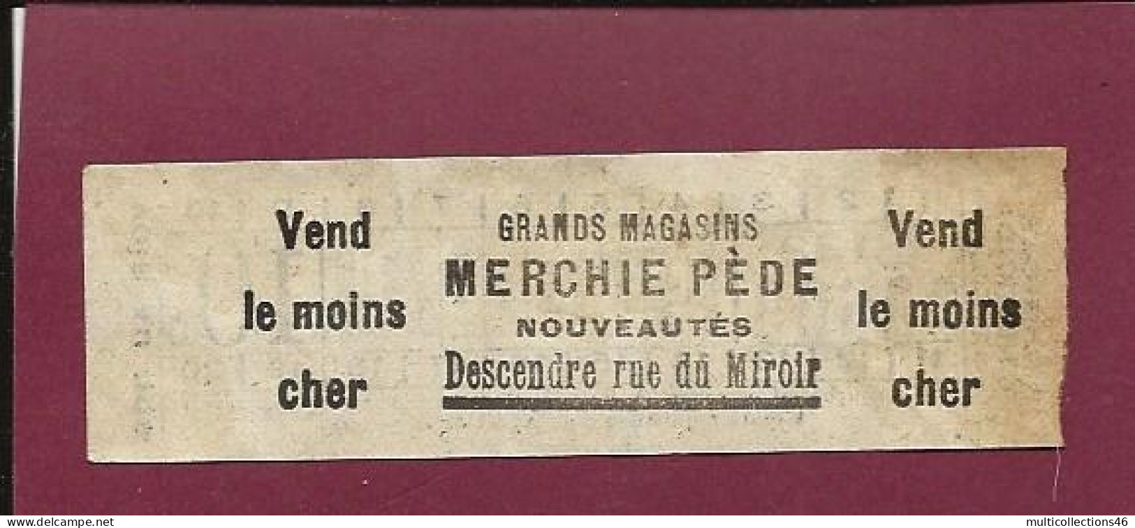 301223C - TICKET CHEMIN DE FER TRAM METRO - BELGIQUE BRUXELLES TRAM CAR NORD MIDI B138 03603 10c - Pub Au Verso  - Europa