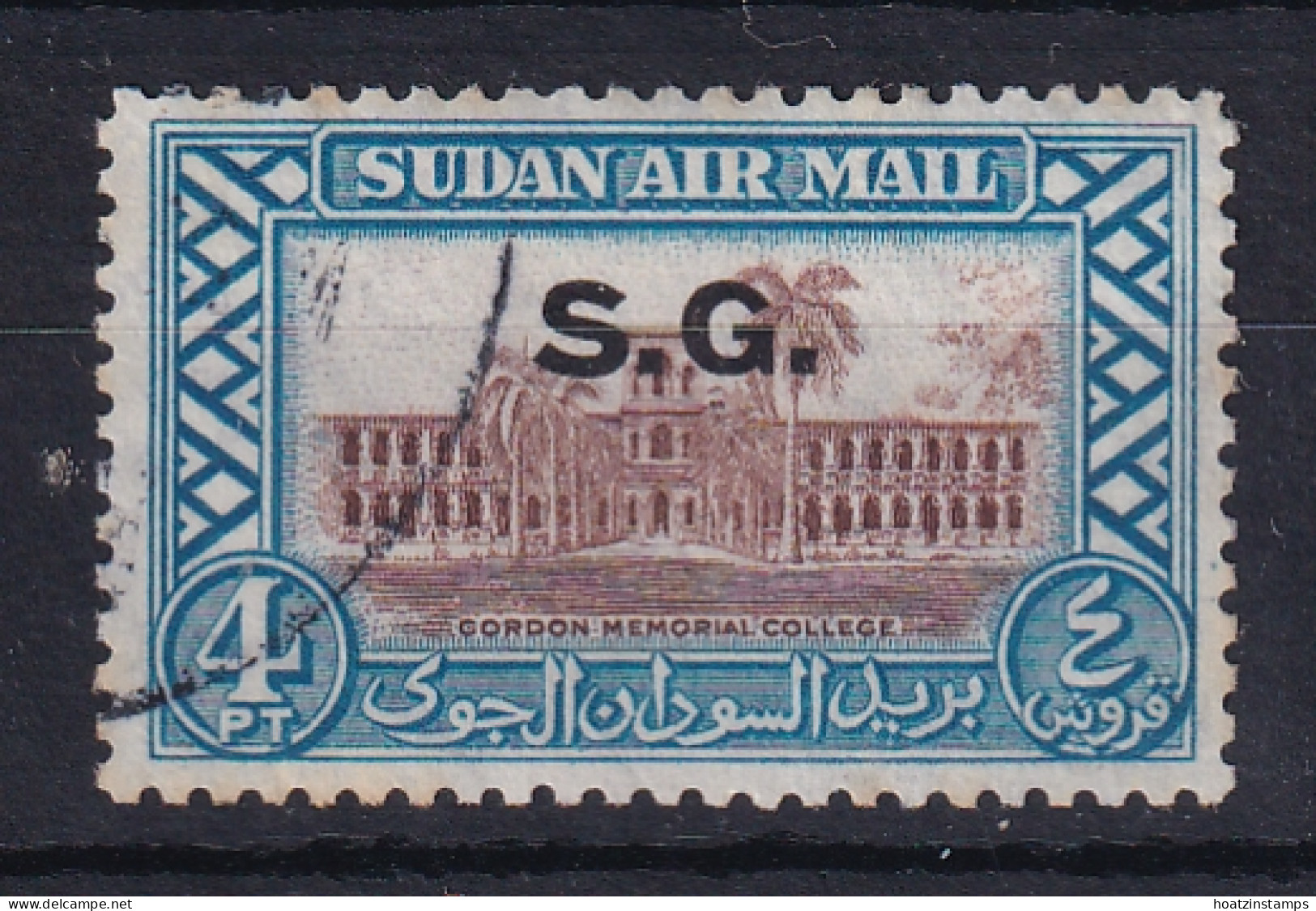 Sdn: 1950   Official - Air - Pictorial  'S.G.'  OVPT   SG O63    4P     Used - Soudan (...-1951)
