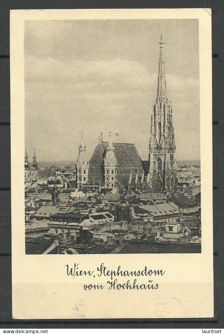 Austria Österreich Stephansdom Vom Hochhaus, Gesendet 1939 Mit Reich-Marke Hindenburg - Prater
