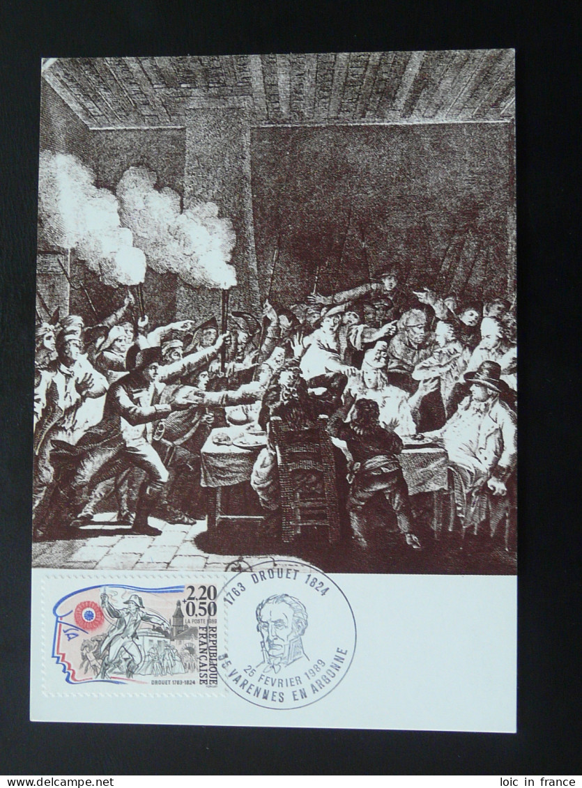 Carte Maximum Card Drouet Bicentenaire Révolution Française Varennes En Argonne 55 Meuse 1989 - Franz. Revolution