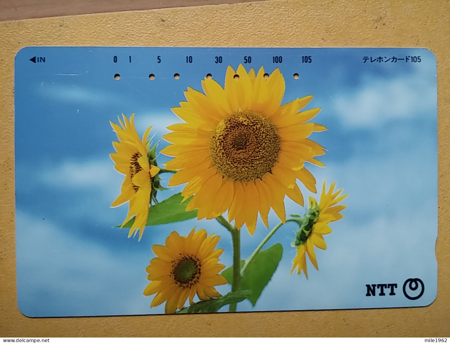 T-358 - JAPAN, Japon, Nipon, TELECARD, PHONECARD,  FLOWER, FLEUR, NTT 111-064, SUNFLOWER - Fleurs